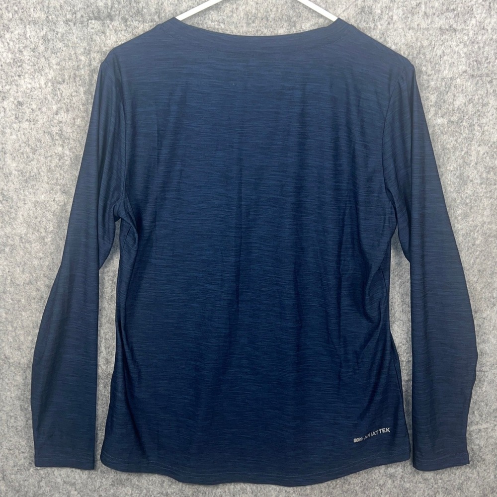 Ariat Laguna LS Top Womens Large Navy Blue Heathered V-Neck AriatTEK 10041608 - Picture 2 of 9